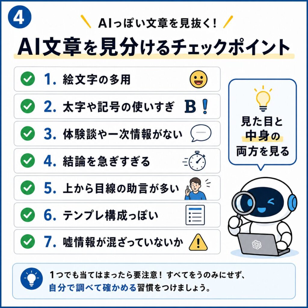 AIっぽい文章を見分けるポイント