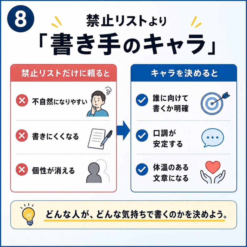 禁止リストより書き手のキャラ