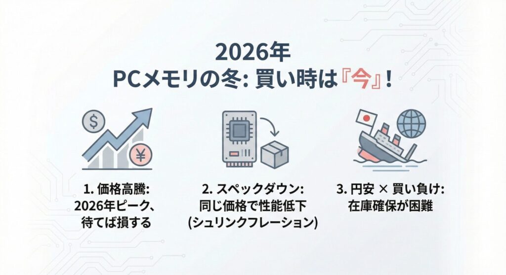 【2026年はPC受難の年】パソコン買い時は「今」!メモリ高騰と供給不足の真相を解説