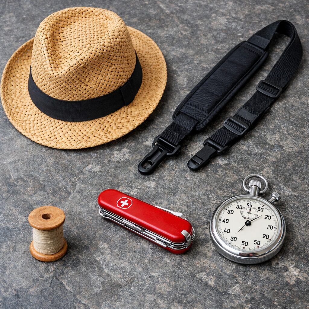 「石のテーブルに、Sから始まる道具を5つ置いて」