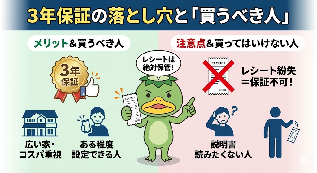 買ってはいけない人・買うべき人【3年保証の落とし穴】