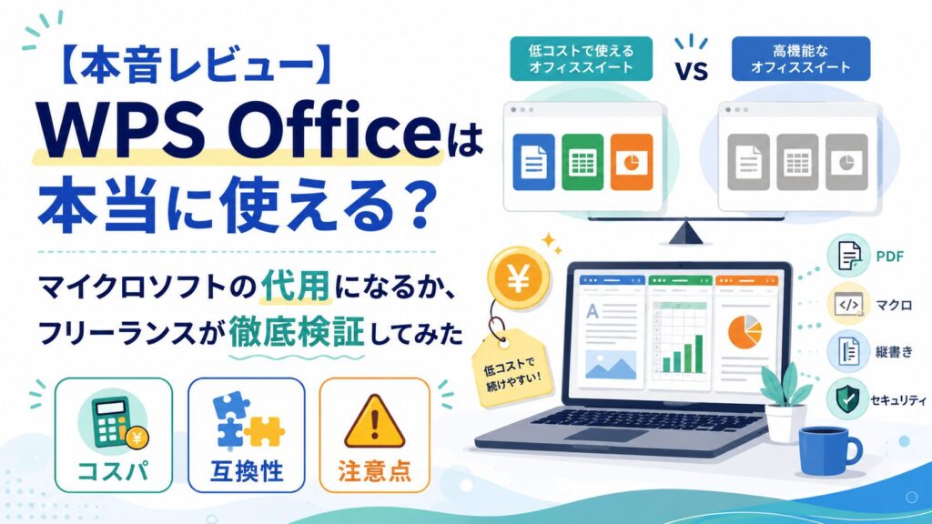 【本音レビュー】WPS Officeは本当に使える？マイクロソフトの代用になるか、フリーランスが徹底検証してみた