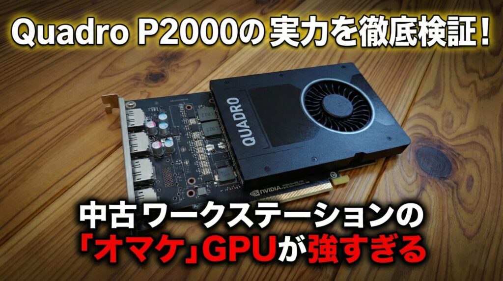Quadro P2000の実力を徹底検証!中古ワークステーションの「オマケ」GPUが強すぎる