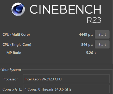 中古P520のCPUベンチマーク結果