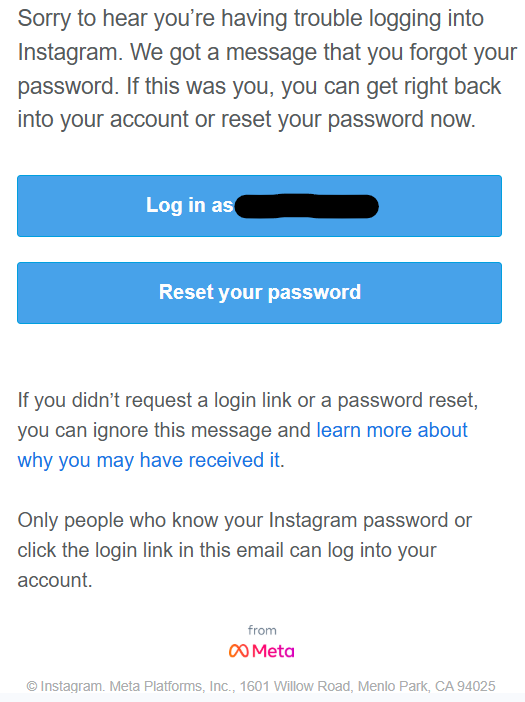 We've made it easy to get back on Instagram