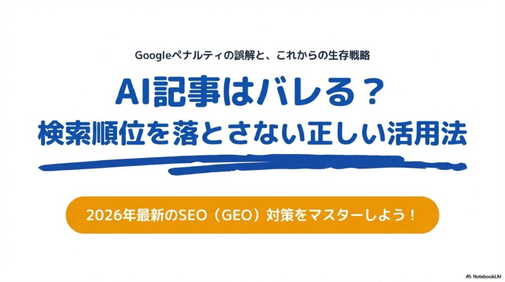 AI記事はバレる？ペナルティの本当の理由と検索順位を落とさない方法