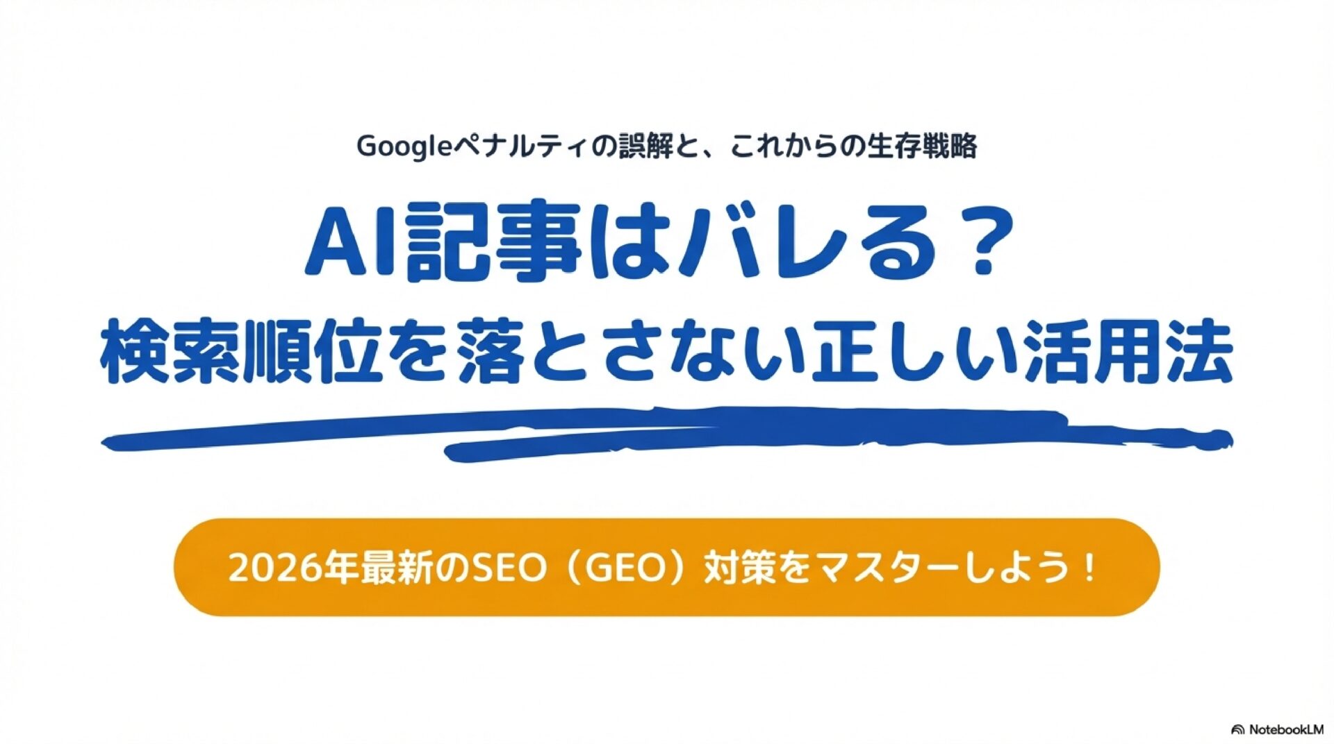 AI記事はバレる？ペナルティの本当の理由と検索順位を落とさない方法