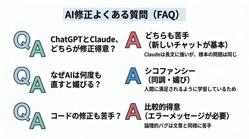 AIの修正に関するよくある質問（FAQ）
