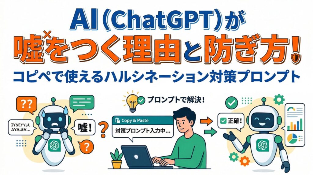 AI(ChatGPT)が嘘をつく理由と防ぎ方!コピペで使えるハルシネーション対策プロンプト