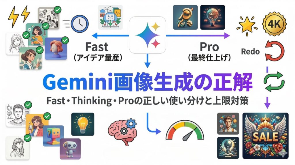 【保存版】Gemini画像生成モードの違いと1日200枚作る技