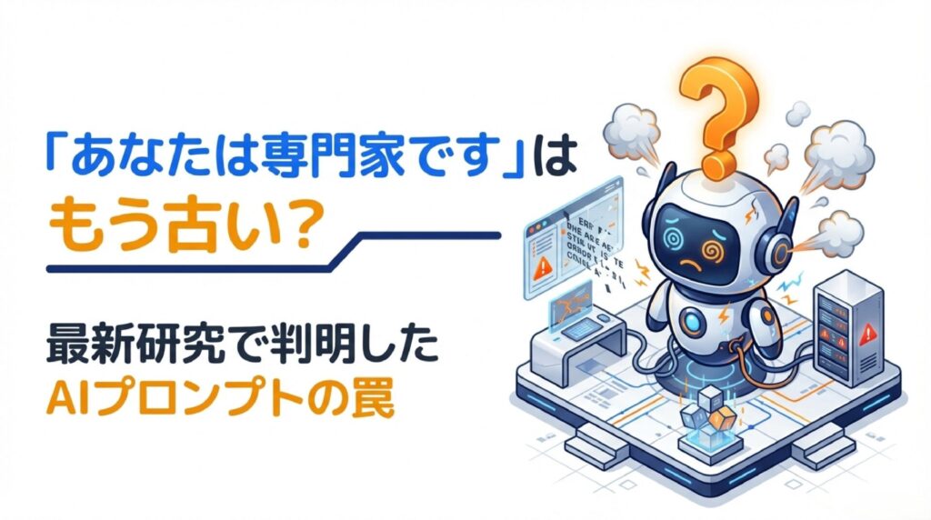 プロンプトで「あなたは専門家です」は逆効果?最新研究で判明したAIの罠