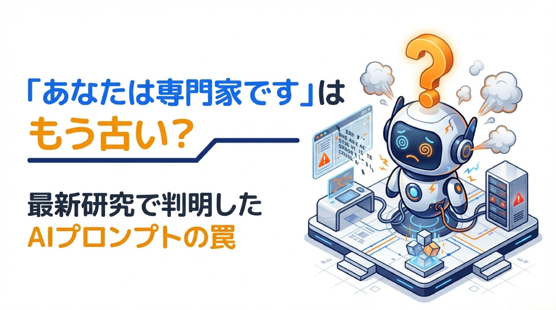 プロンプトで「あなたは専門家です」は逆効果?最新研究で判明したAIの罠