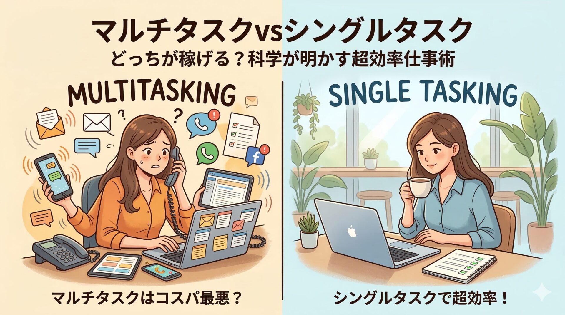 マルチタスクはコスパ最悪!科学が証明した最強のシングルタスク