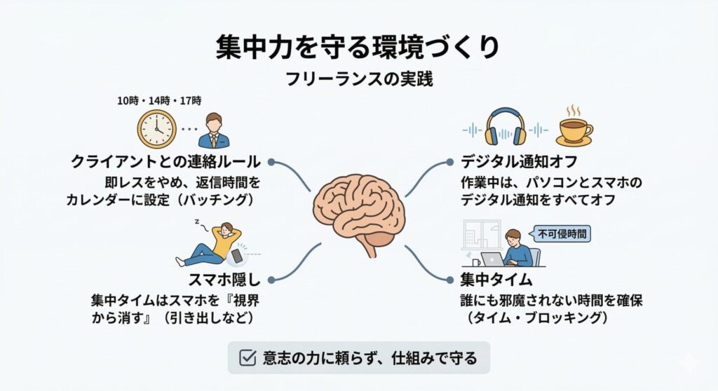 フリーランスが今日からできる!集中力を守る環境づくり
