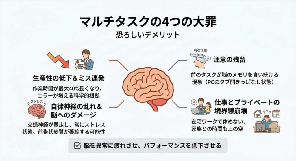 マルチタスクがフリーランスを滅ぼす「4つの大罪」