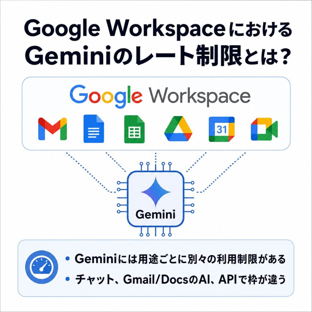 Google WorkspaceにおけるGeminiのレート制限【2026年5月最新版】1