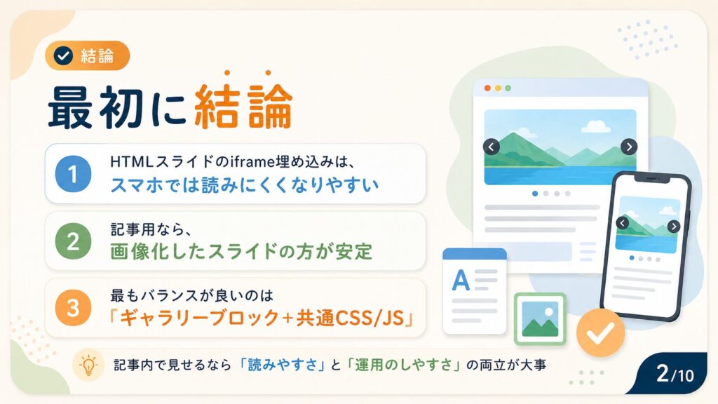 SWELLの記事内で画像スライドを見やすく表示する方法2