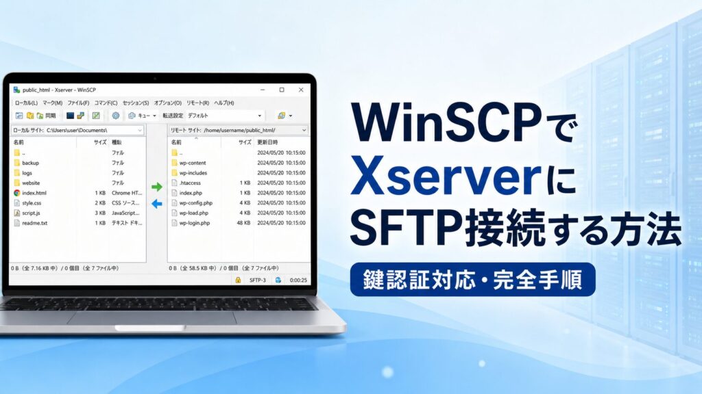 WinSCPでXserverにSFTP接続する方法【鍵認証対応・完全手順】