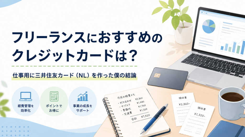 フリーランスにおすすめのクレジットカードは?仕事用に三井住友カード(NL)を作った僕の結論