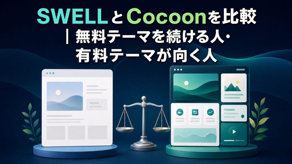 SWELLとCocoonを比較するイメージ