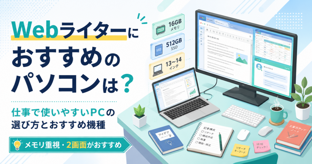 webライターにおすすめのパソコンと選び方